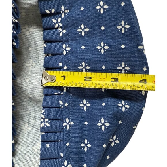 Longaberger 9" Round Basket Liner 4" High Classic Blue White Bottom Vintage 90s - Picture 6 of 7